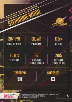 2019 Tap 'N' Play Suncorp Super Netball #77 Stephanie Wood Back